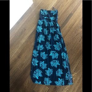 Darling resort  strapless dress w/ smocked back